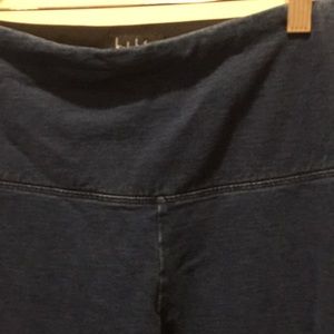 Nicole Miller womens wide waistband stretchy legging Pants denim look size M